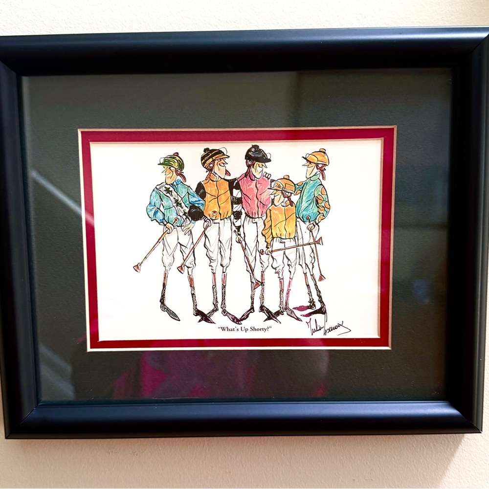 VTG “What’s Up Shorty” Artist Susan McHugh Signed. Framed & Matted Print 9x11”